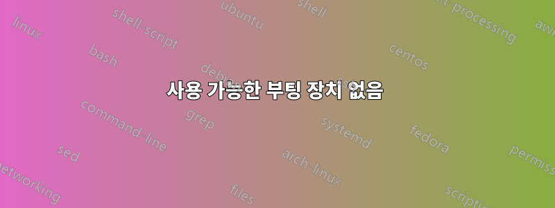 사용 가능한 부팅 장치 없음