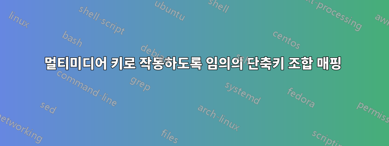 멀티미디어 키로 작동하도록 임의의 단축키 조합 매핑