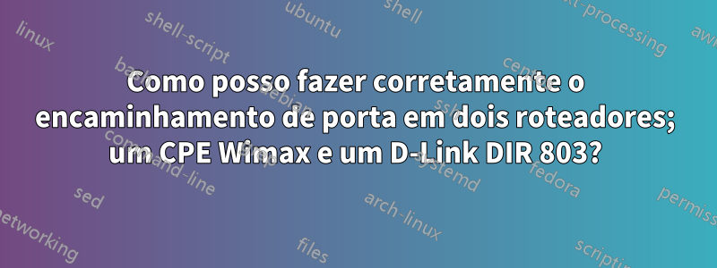 Como posso fazer corretamente o encaminhamento de porta em dois roteadores; um CPE Wimax e um D-Link DIR 803?