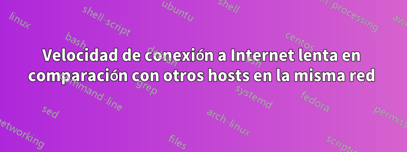 Velocidad de conexión a Internet lenta en comparación con otros hosts en la misma red