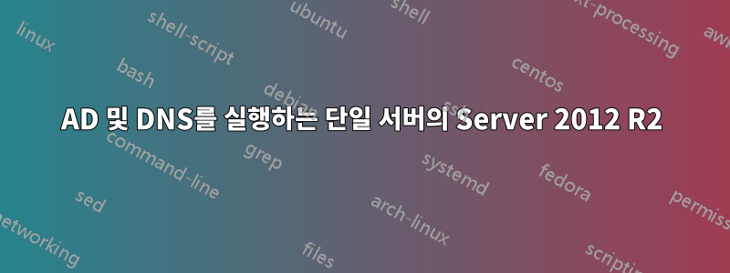 AD 및 DNS를 실행하는 단일 서버의 Server 2012 R2