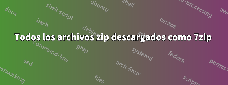 Todos los archivos zip descargados como 7zip