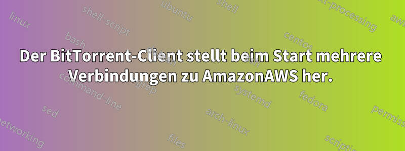 Der BitTorrent-Client stellt beim Start mehrere Verbindungen zu AmazonAWS her.