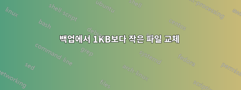 백업에서 1KB보다 작은 파일 교체