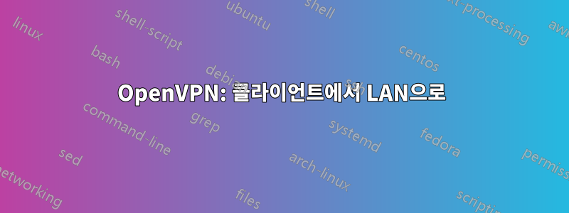 OpenVPN: 클라이언트에서 LAN으로