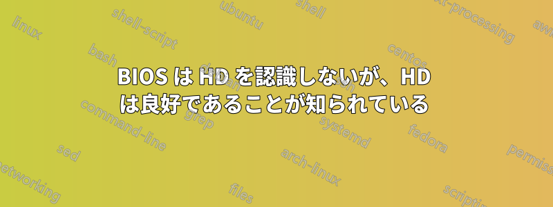 BIOS は HD を認識しないが、HD は良好であることが知られている