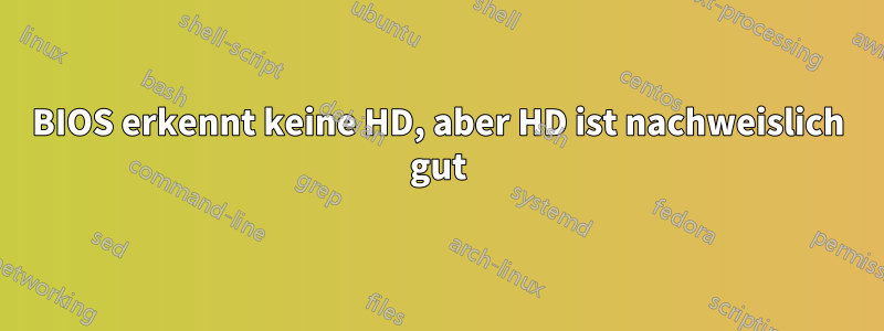 BIOS erkennt keine HD, aber HD ist nachweislich gut