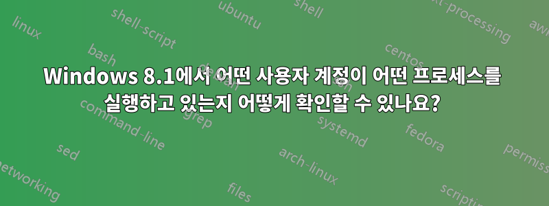 Windows 8.1에서 어떤 사용자 계정이 어떤 프로세스를 실행하고 있는지 어떻게 확인할 수 있나요?