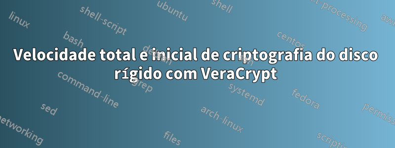 Velocidade total e inicial de criptografia do disco rígido com VeraCrypt