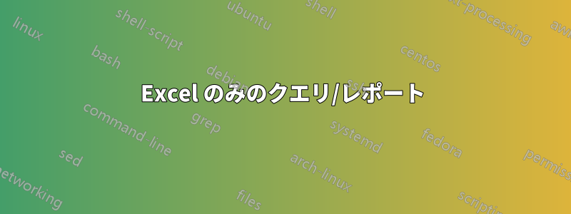 Excel のみのクエリ/レポート