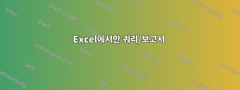 Excel에서만 쿼리/보고서