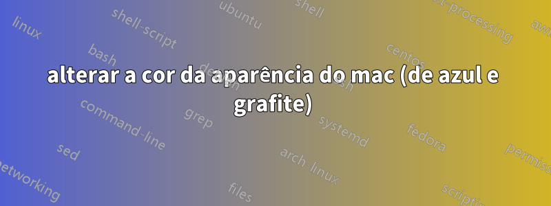 alterar a cor da aparência do mac (de azul e grafite)