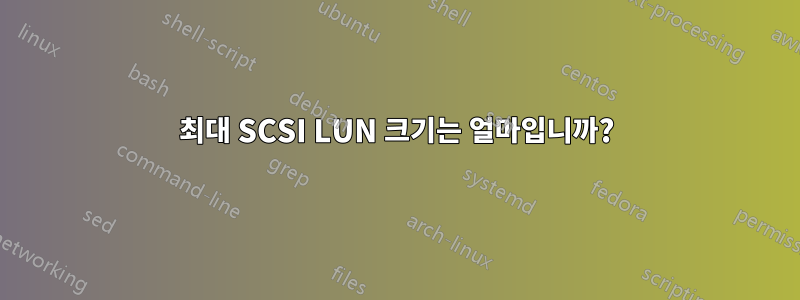 최대 SCSI LUN 크기는 얼마입니까?