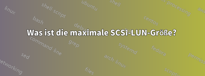 Was ist die maximale SCSI-LUN-Größe?
