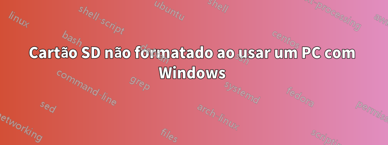 Cartão SD não formatado ao usar um PC com Windows