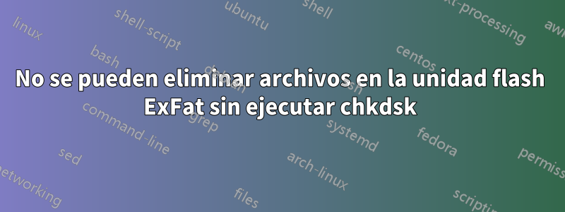 No se pueden eliminar archivos en la unidad flash ExFat sin ejecutar chkdsk