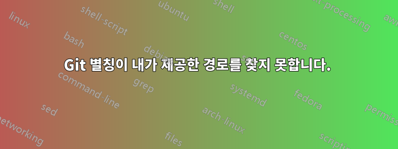 Git 별칭이 내가 제공한 경로를 찾지 못합니다.