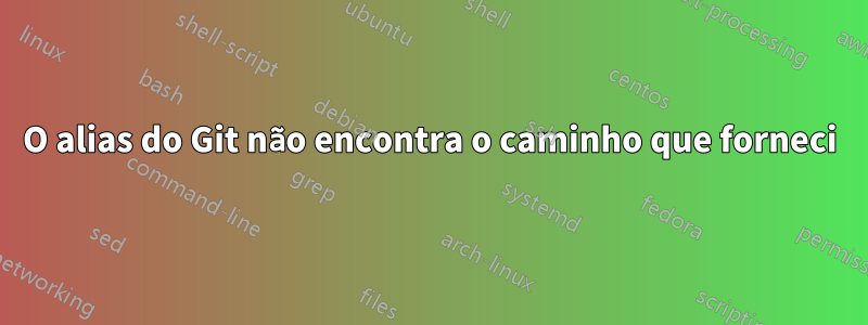 O alias do Git não encontra o caminho que forneci