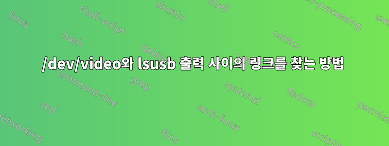 /dev/video와 lsusb 출력 사이의 링크를 찾는 방법
