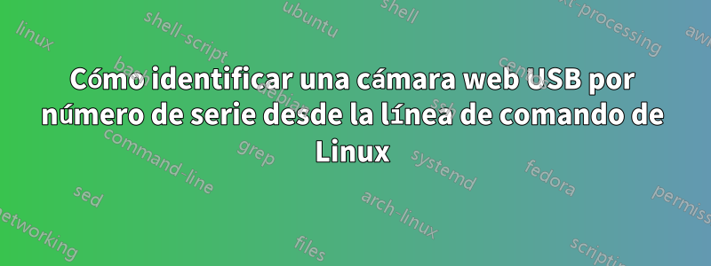 Cómo identificar una cámara web USB por número de serie desde la línea de comando de Linux