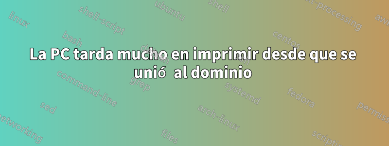 La PC tarda mucho en imprimir desde que se unió al dominio