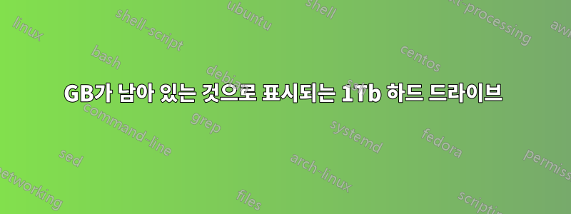 30GB가 남아 있는 것으로 표시되는 1Tb 하드 드라이브