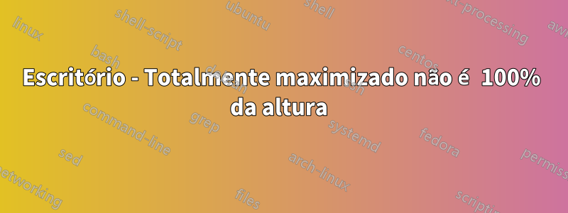 Escritório - Totalmente maximizado não é 100% da altura 