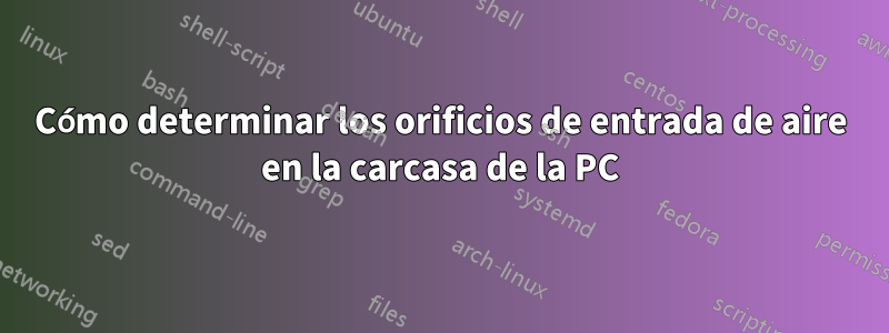 Cómo determinar los orificios de entrada de aire en la carcasa de la PC