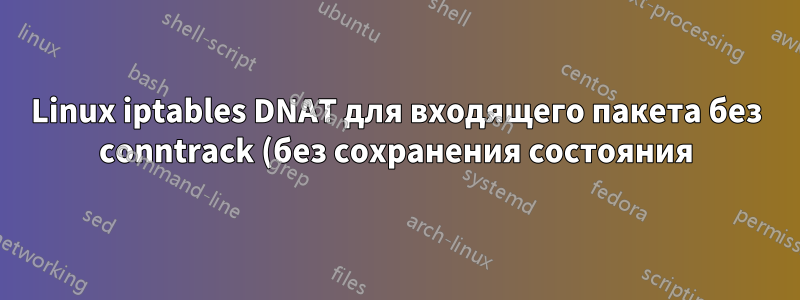 Linux iptables DNAT для входящего пакета без conntrack (без сохранения состояния)
