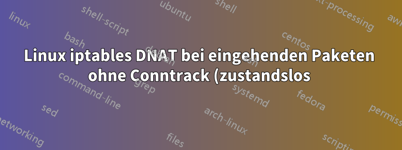 Linux iptables DNAT bei eingehenden Paketen ohne Conntrack (zustandslos)