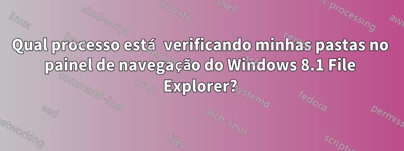 Qual processo está verificando minhas pastas no painel de navegação do Windows 8.1 File Explorer?