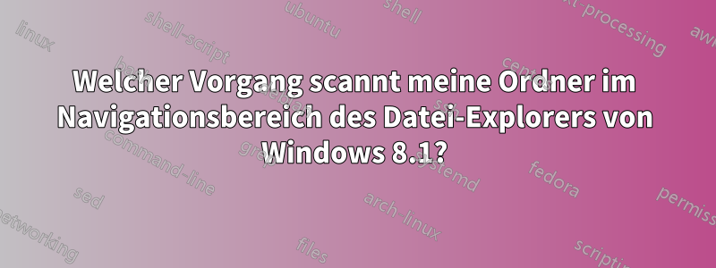 Welcher Vorgang scannt meine Ordner im Navigationsbereich des Datei-Explorers von Windows 8.1?