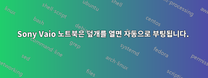 Sony Vaio 노트북은 덮개를 열면 자동으로 부팅됩니다.
