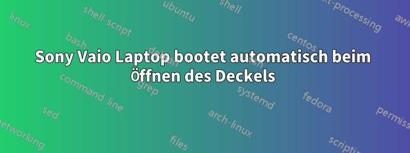 Sony Vaio Laptop bootet automatisch beim Öffnen des Deckels
