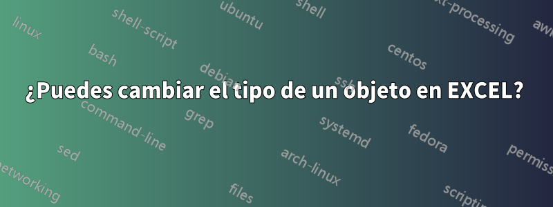 ¿Puedes cambiar el tipo de un objeto en EXCEL?