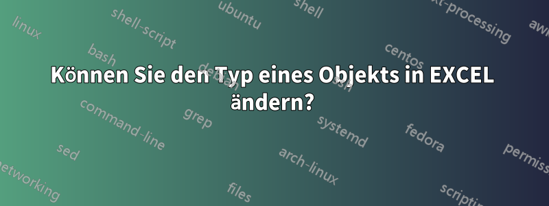 Können Sie den Typ eines Objekts in EXCEL ändern?