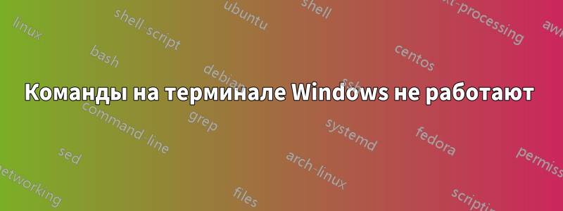 Команды на терминале Windows не работают