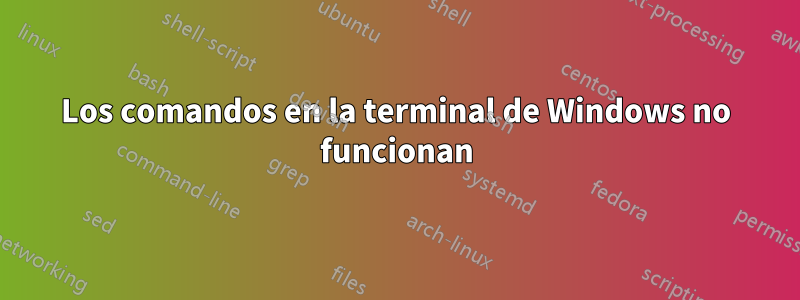 Los comandos en la terminal de Windows no funcionan