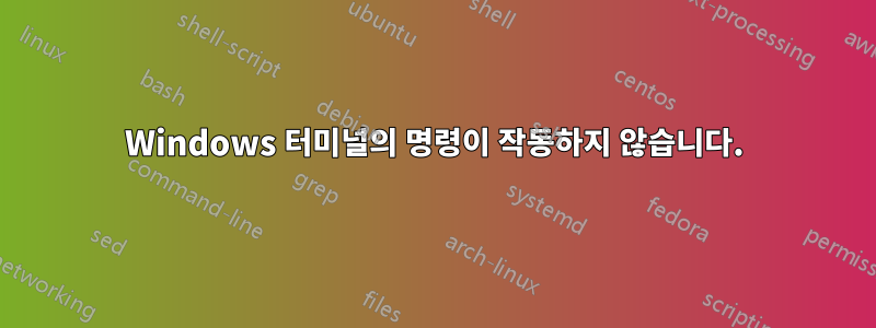 Windows 터미널의 명령이 작동하지 않습니다.