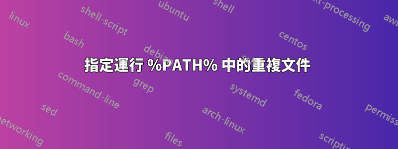 指定運行 %PATH% 中的重複文件