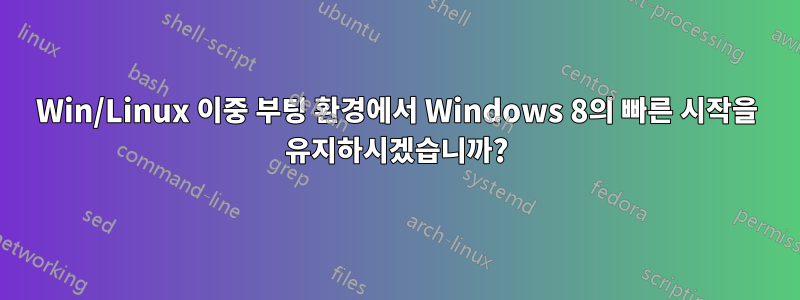Win/Linux 이중 부팅 환경에서 Windows 8의 빠른 시작을 유지하시겠습니까?