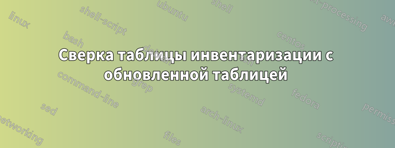 Сверка таблицы инвентаризации с обновленной таблицей