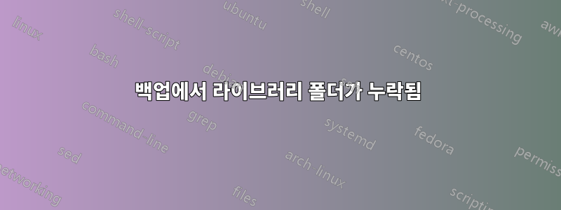 백업에서 라이브러리 폴더가 누락됨
