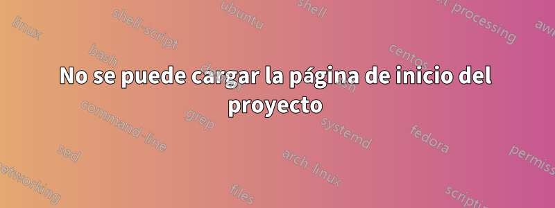 No se puede cargar la página de inicio del proyecto