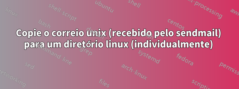 Copie o correio unix (recebido pelo sendmail) para um diretório linux (individualmente)