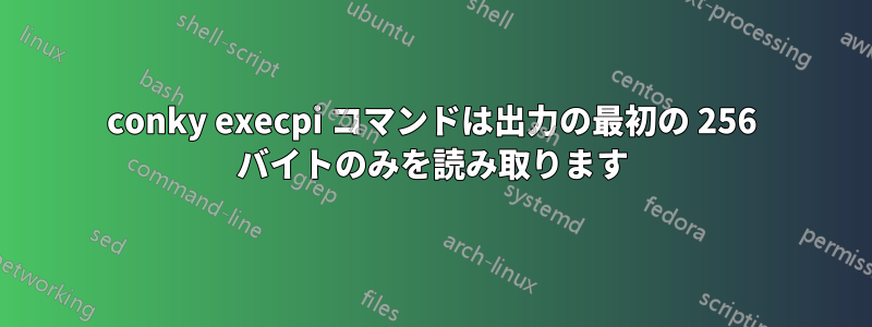 conky execpi コマンドは出力の最初の 256 バイトのみを読み取ります