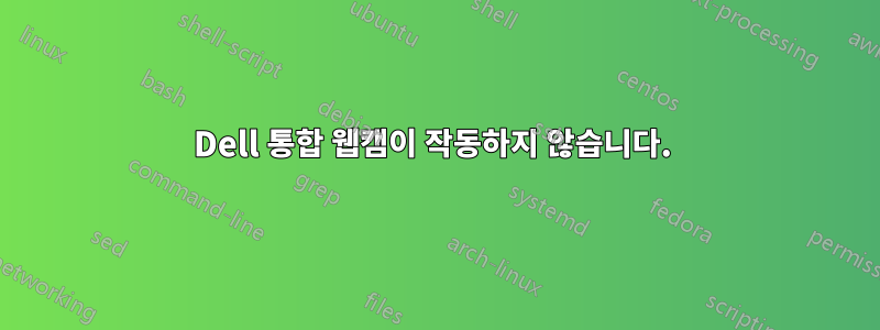 Dell 통합 웹캠이 작동하지 않습니다. 