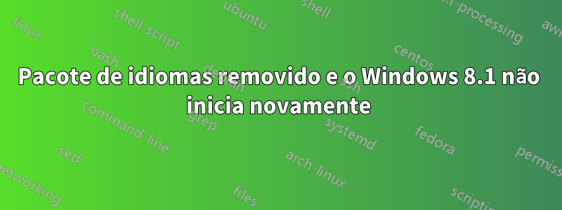 Pacote de idiomas removido e o Windows 8.1 não inicia novamente