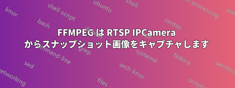 FFMPEG は RTSP IPCamera からスナップショット画像をキャプチャします