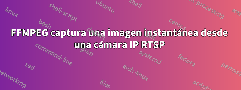 FFMPEG captura una imagen instantánea desde una cámara IP RTSP